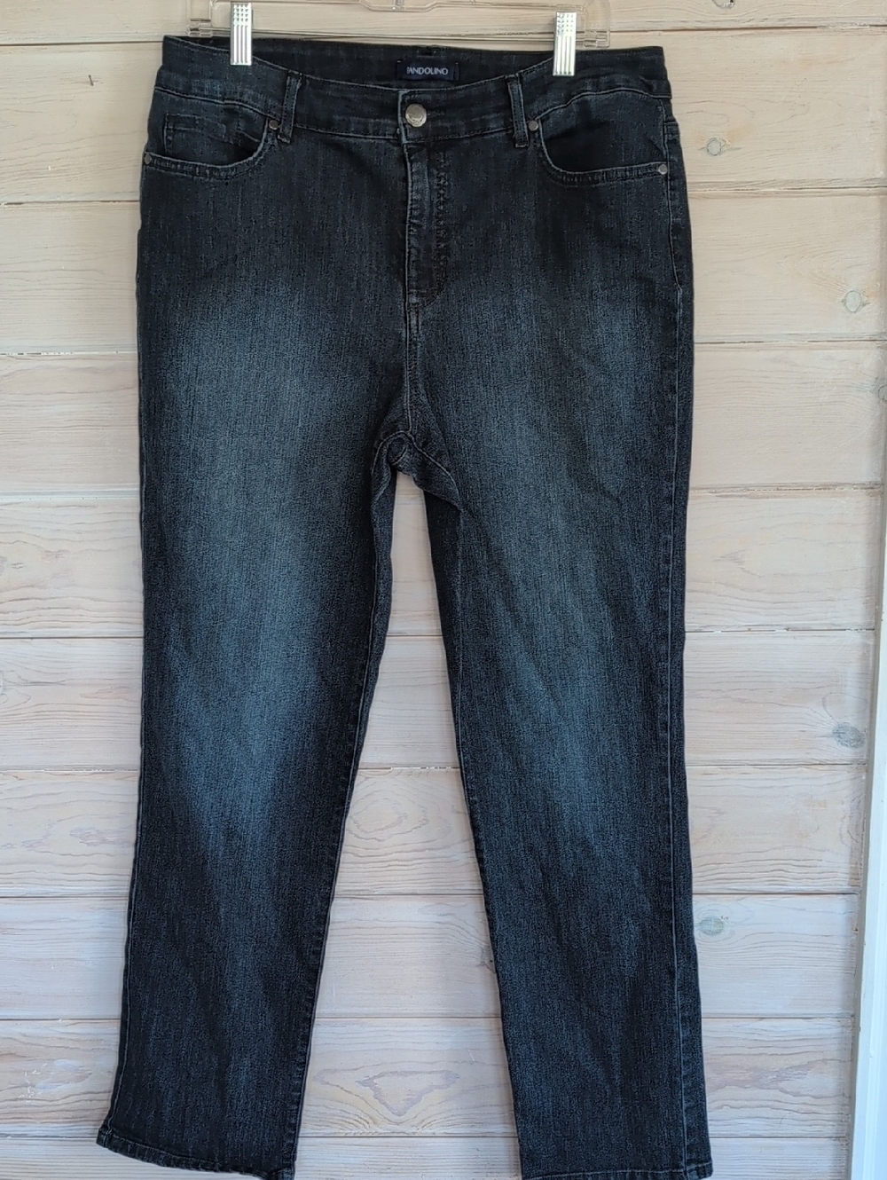 Bandolino "Mandie" Dark Washed Indigo Straight Leg Jeans High Rise Slimming, EUC